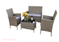 OEM ODM 4 टुकड़ा रतन गार्डन फर्नीचर सेट, विकर आँगन मेज और कुर्सियों