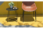 लिविंग रूम के लिए समकालीन केडी डिजाइन 40x45 सेमी धातु गोल कॉफी टेबल्स
